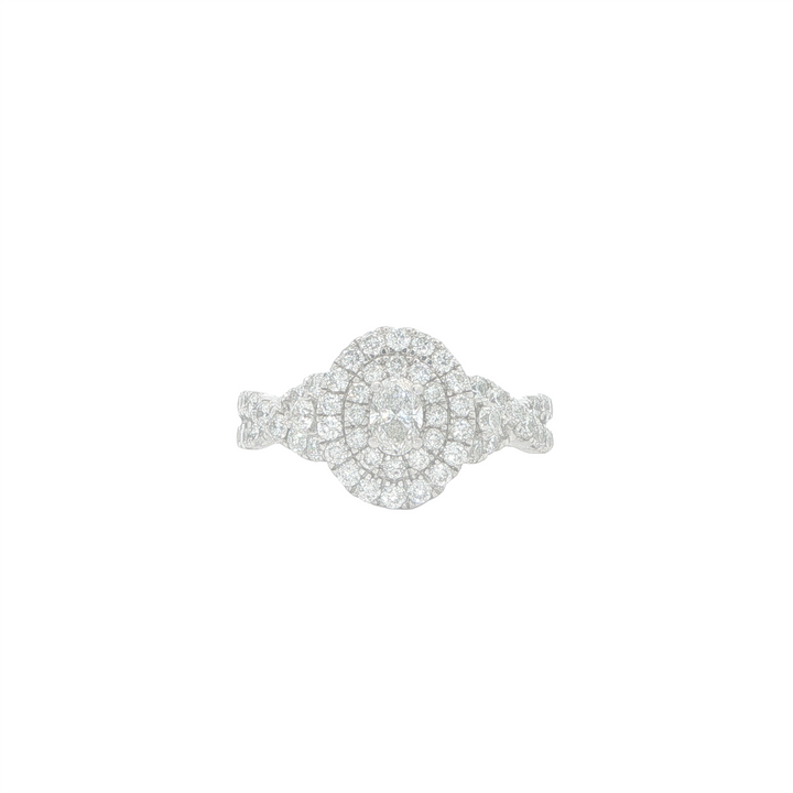 10KT White Gold 0.75cttw Diamond Engagment Ring    size 7.5