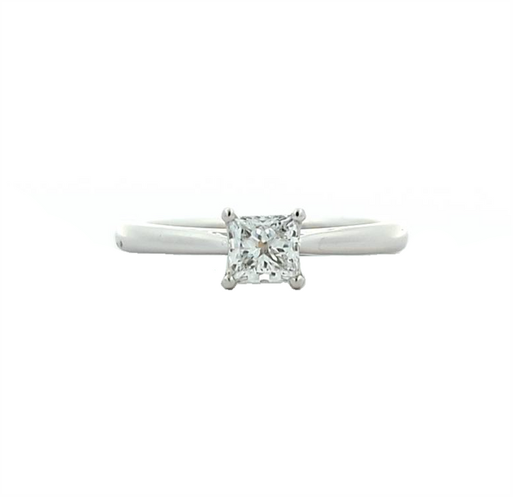 18KT White Gold and Platinum 0.52ctw Solitaire Diamond Estate Engagement Ring