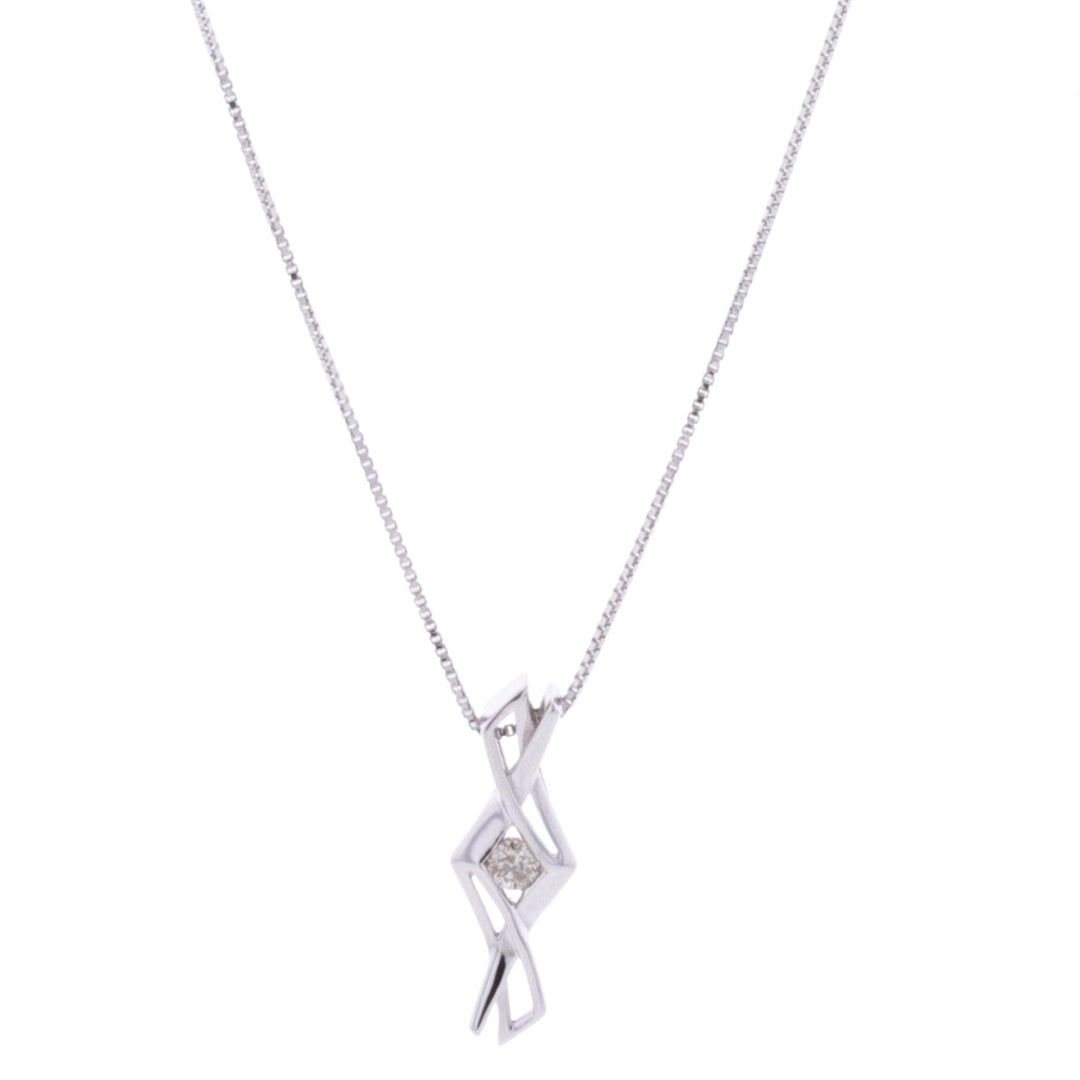 10KT White Gold 0.14ctw Diamond Necklace