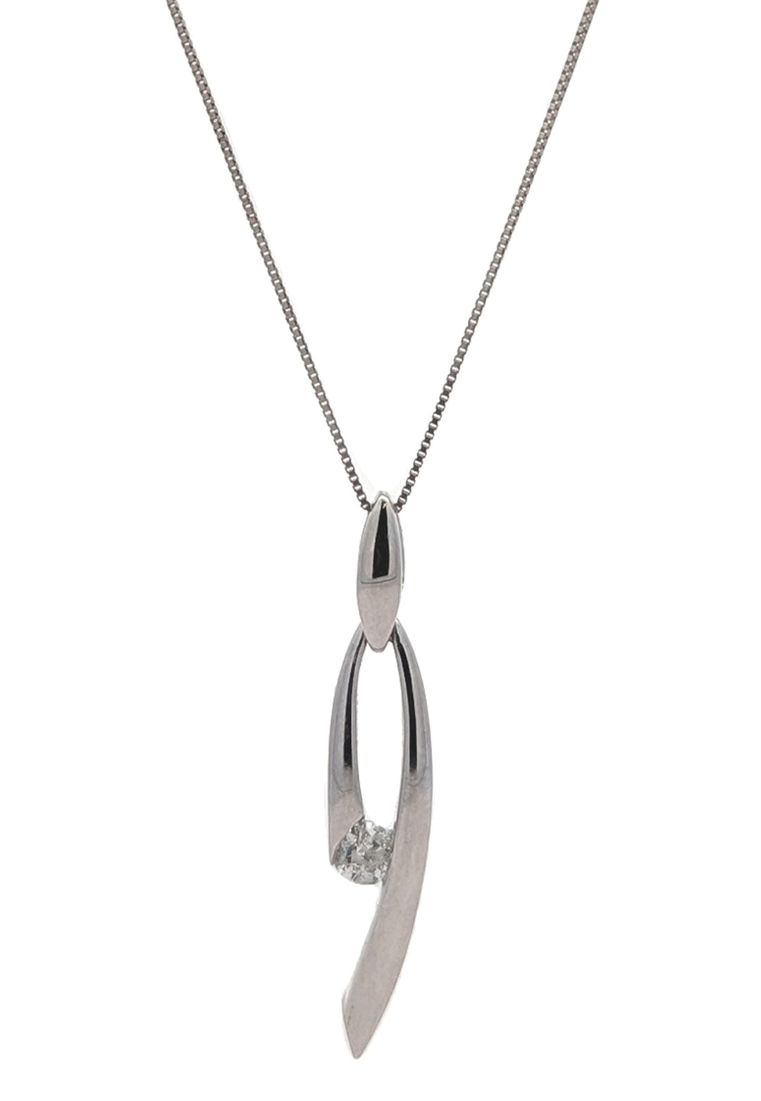10KT White Gold 0.11ctw Diamond Necklace
