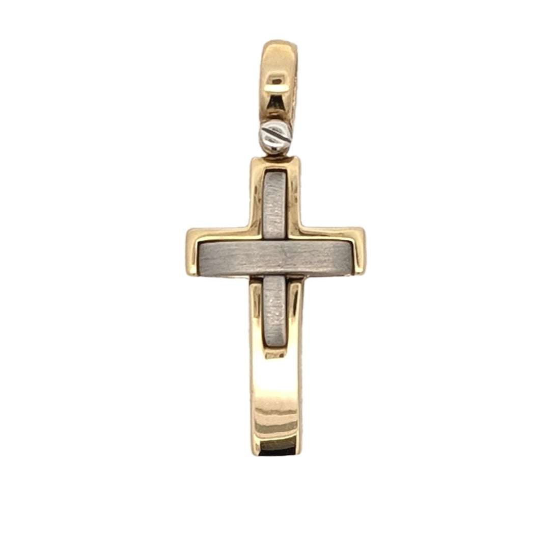 14KT Yellow and White Gold Cross