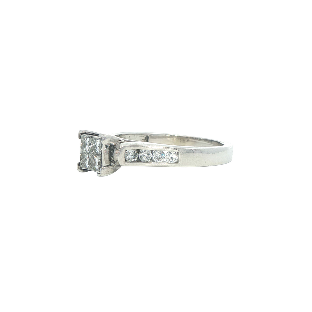 14KT White Gold 0.58ctw Diamond Estate Engagement Ring
