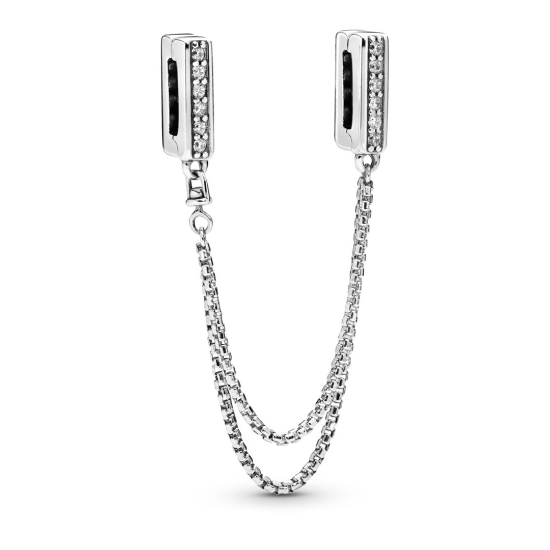 Sparkling Safety Chain Clip Charm