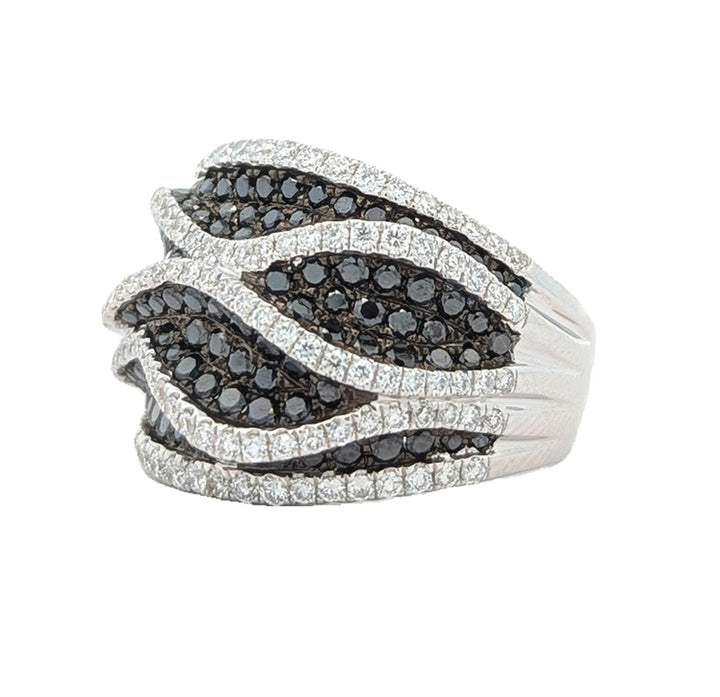 14KT White Gold 1.94ctw Black and White Diamond Fashion Ring