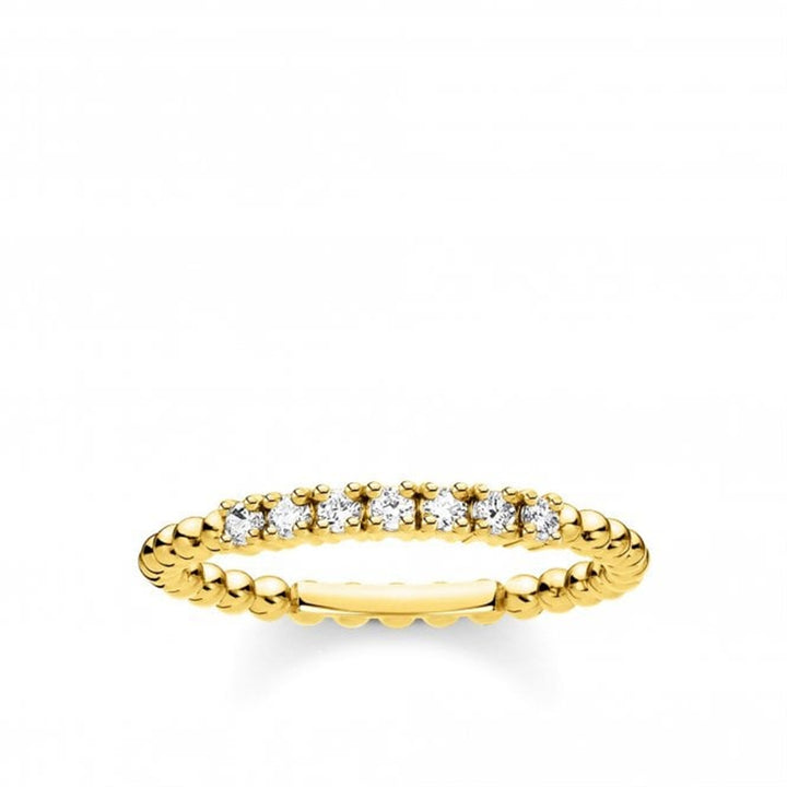 Thomas Sabo Sterling Silver Gold Plated CZ Dots Ring