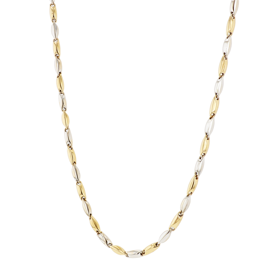 18KT Yellow and White Gold Oval Link Estate Chain 23"