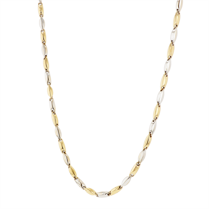 18KT Yellow and White Gold Oval Link Estate Chain 23"