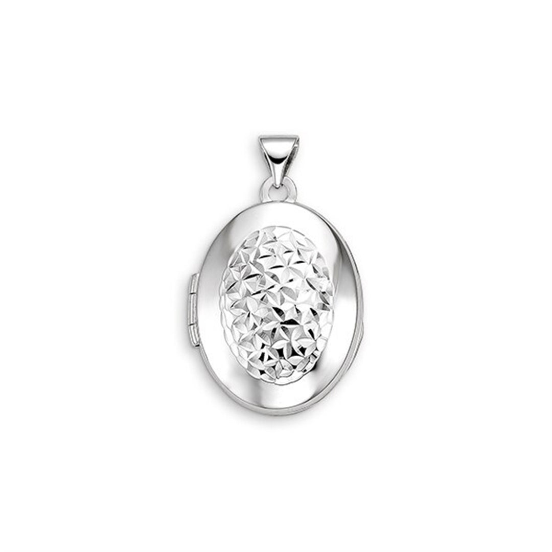 10KT White Gold Oval Locket