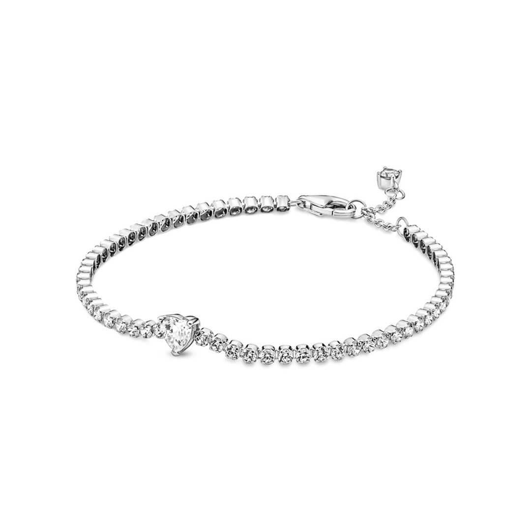 Heart sterling silver tennis bracelet