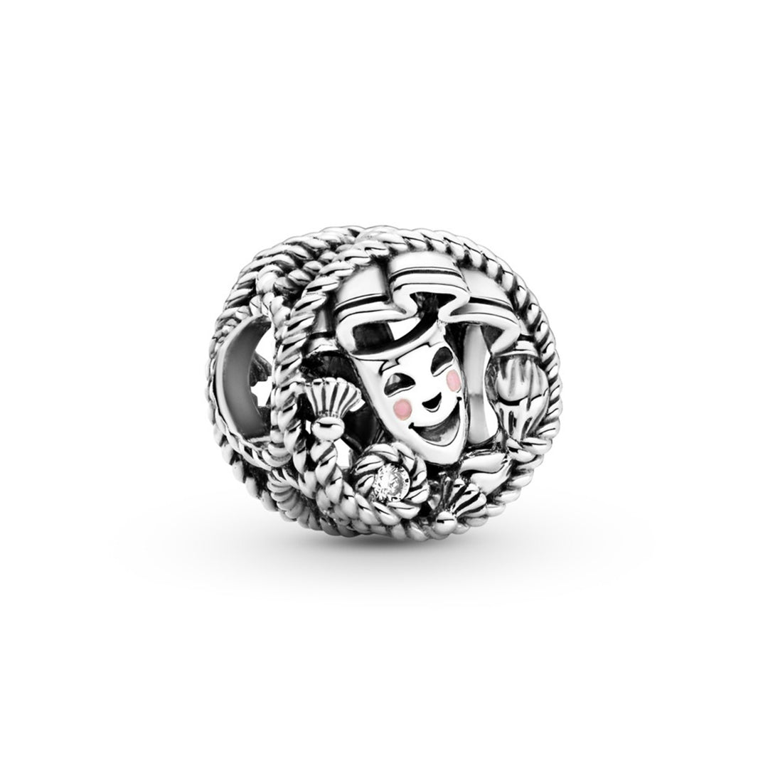 Theatre masks sterling silver charm