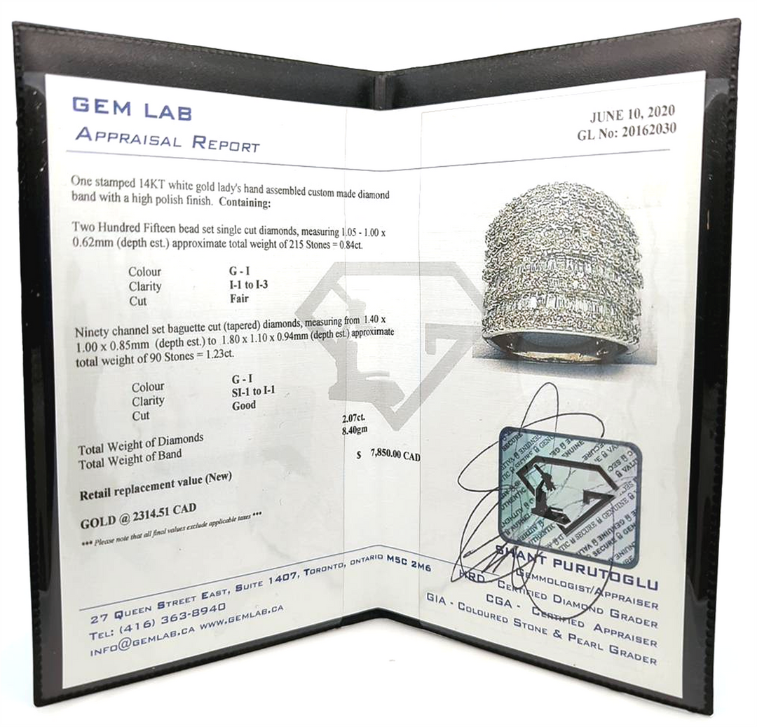 14KT White Gold 2.07ctw Diamond Estate Band