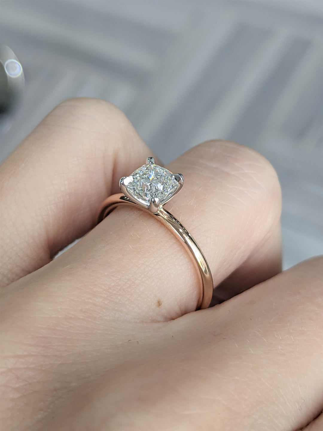 14KT Rose and White Gold 1.01ctw Diamond Engagement Ring