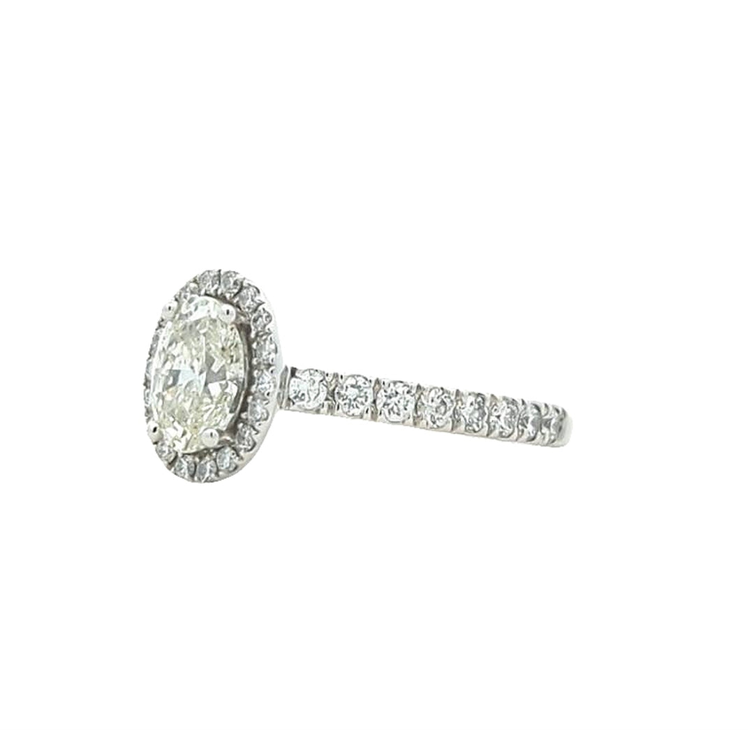 14KT White Gold 1.36ctw Diamond Estate Engagement Ring