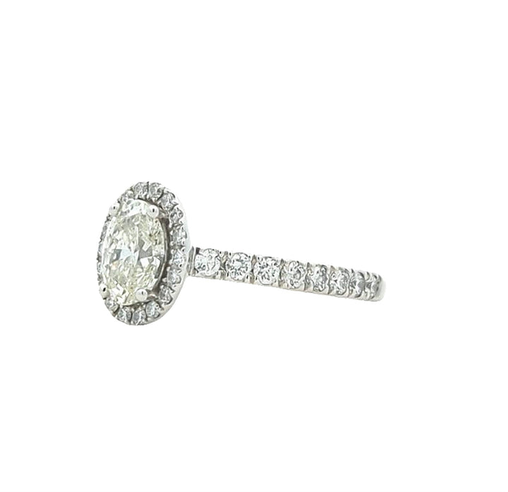 14KT White Gold 1.36ctw Diamond Estate Engagement Ring