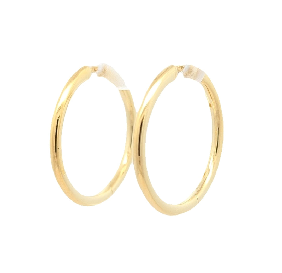 REIGN Sterling Silver Gold Plated 25mm Hoops