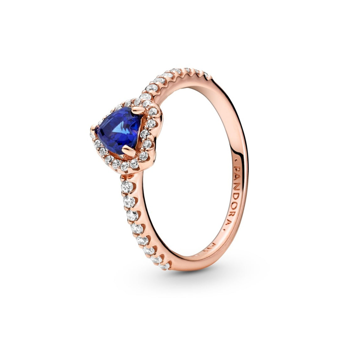 Heart Rose ring with clear CZ