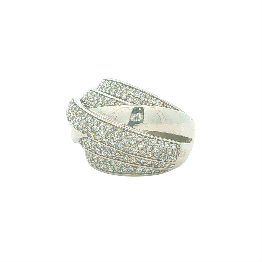 14KT White Gold 2.00cttw Diamond Cluster Estate Ring