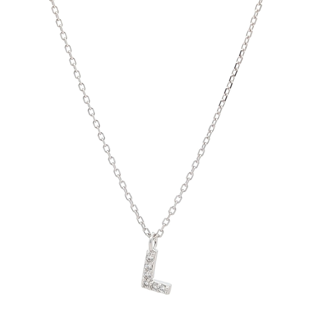 REIGN Sterling Silver CZ "L" 18" Necklace