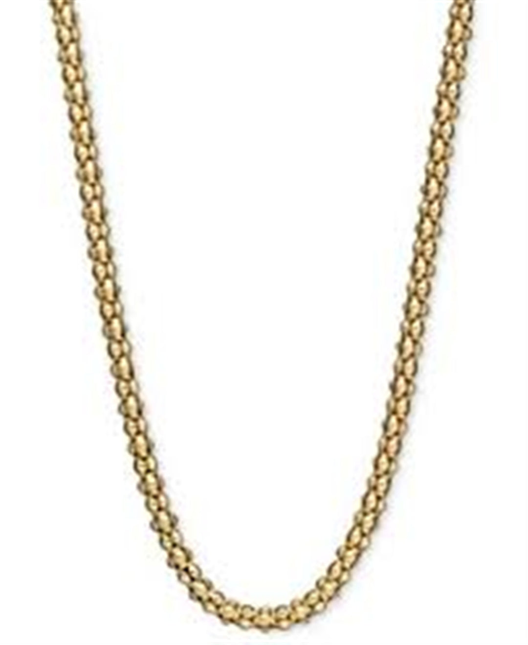 18KT Yellow Gold 19" Popcorn Link Chain