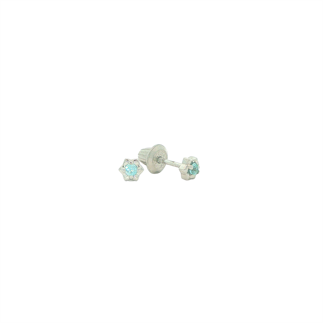 Sterling Silver Blue Zircon Star Earrings