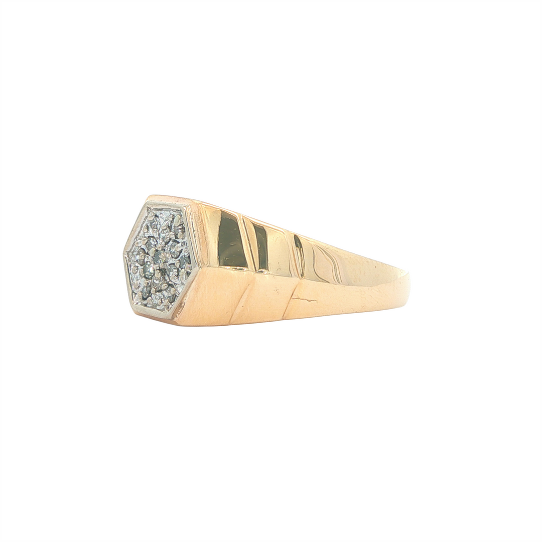 10K Yellow Gold Mens 0.10ctw Diamond Estate Ring