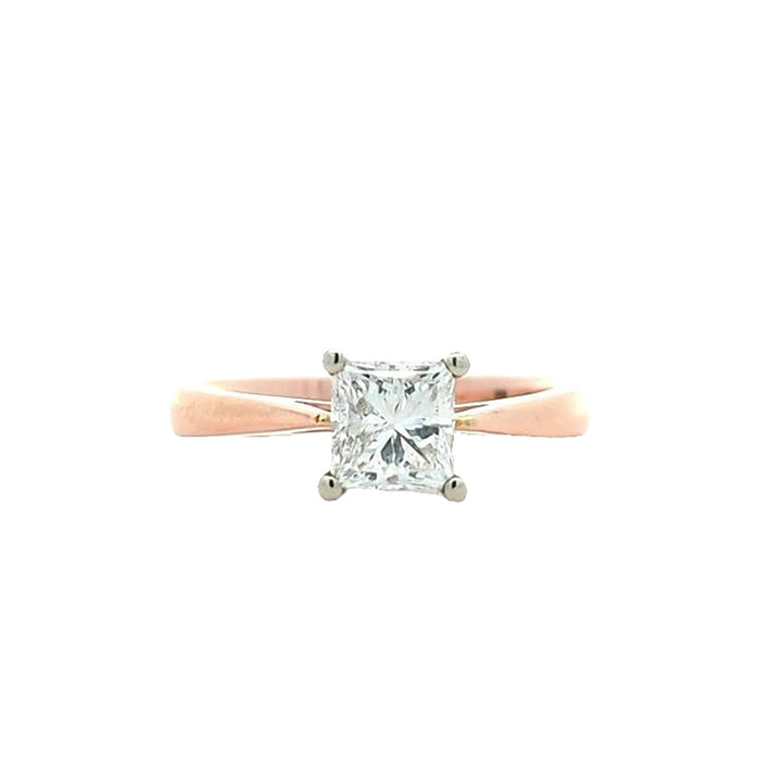 14KT Rose and White Gold 1.01ctw Diamond Estate Engagement Ring