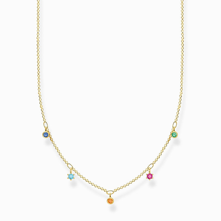 Thomas Sabo Necklace Colourful Stones - Gold Plated