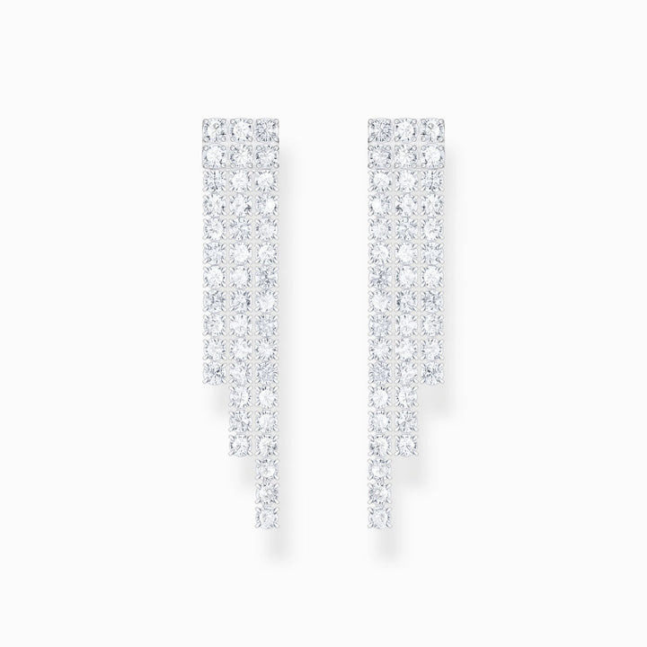 Thomas Sabo Sterling Silver Earrings In Waterfall Design With White Zirconia