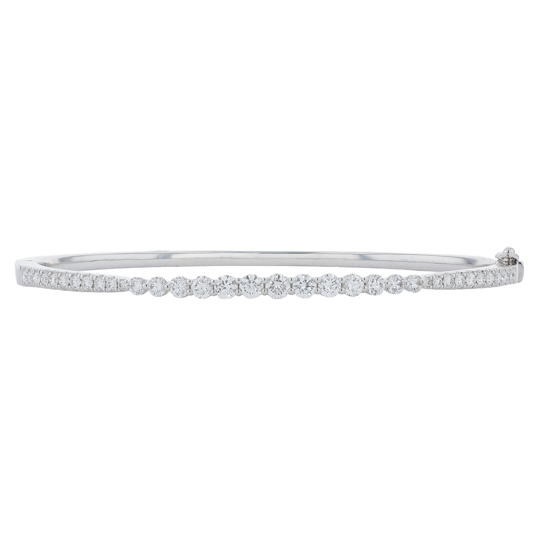 18KT White Gold 1.50ctw Diamond Estate Bangle Bracelet