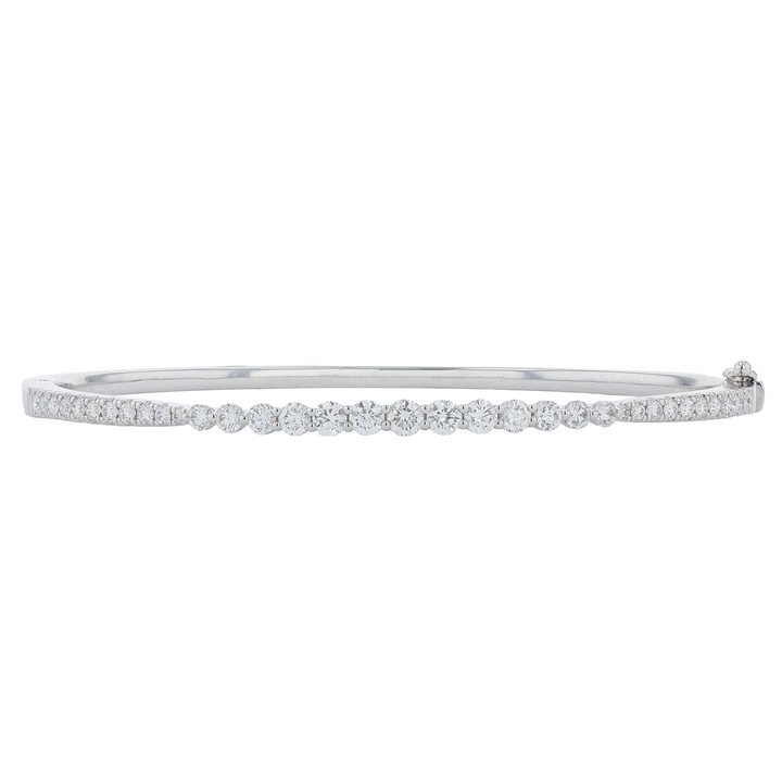 18KT White Gold 1.50ctw Diamond Estate Bangle Bracelet