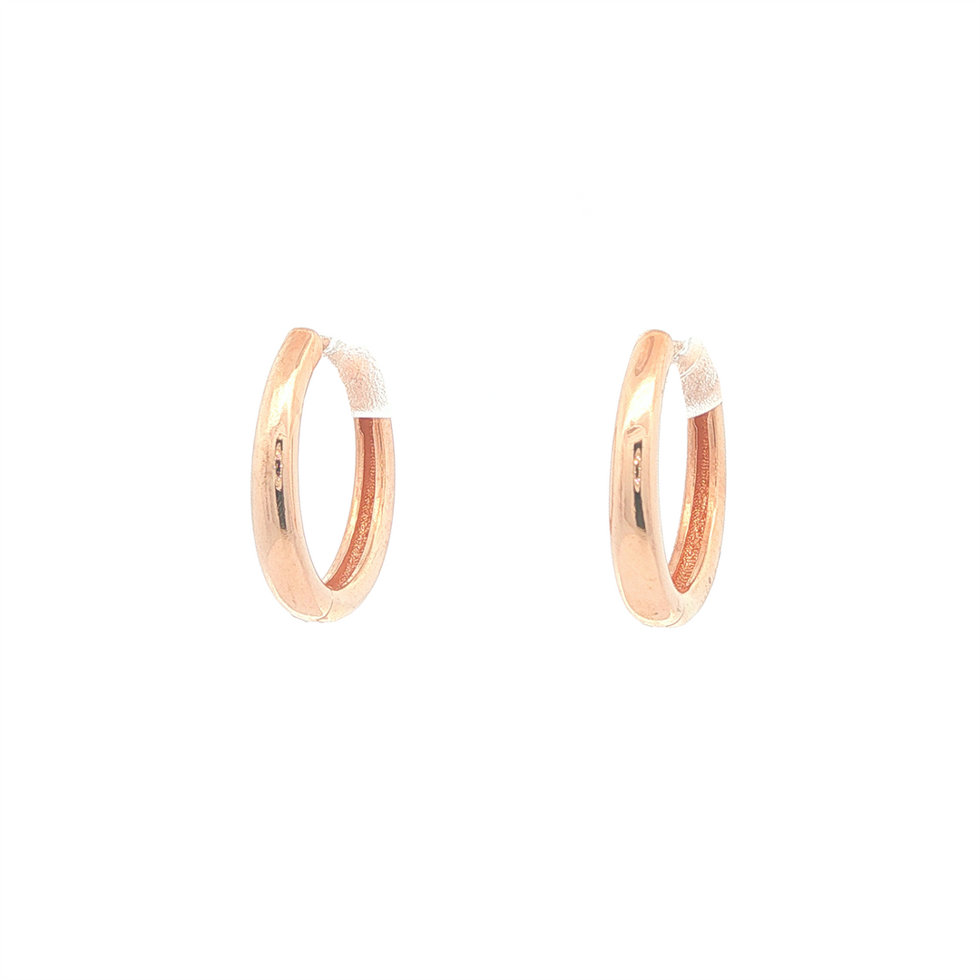 10K Rose Gold Hoop Huggie Earrings