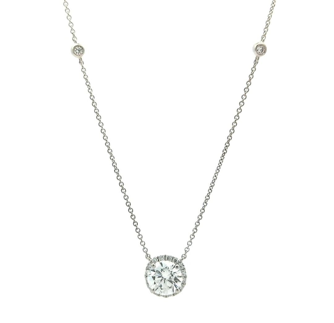 18KT White Gold 1.15ctw Diamond 18" Necklace