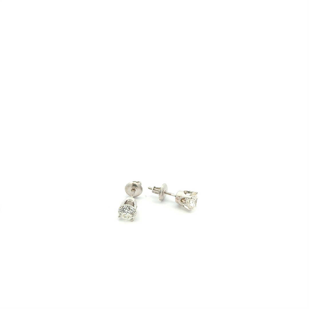14KT White Gold 1.00ctw Diamond Estate Stud Earrings