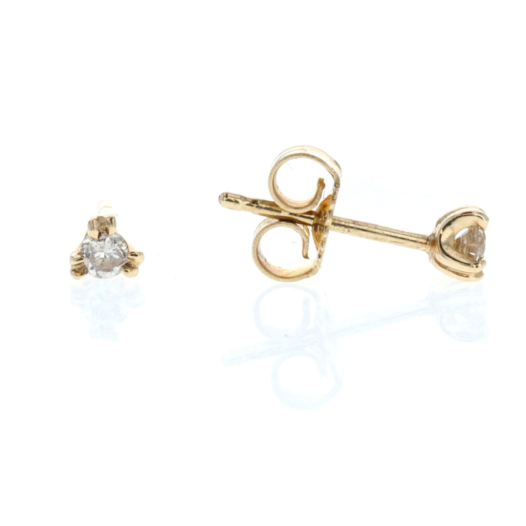 14KT Yellow Gold Diamond Stud Earrings