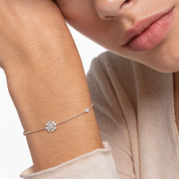 Thomas Sabo Sterling Silver CZ Cloverleaf Bracelet