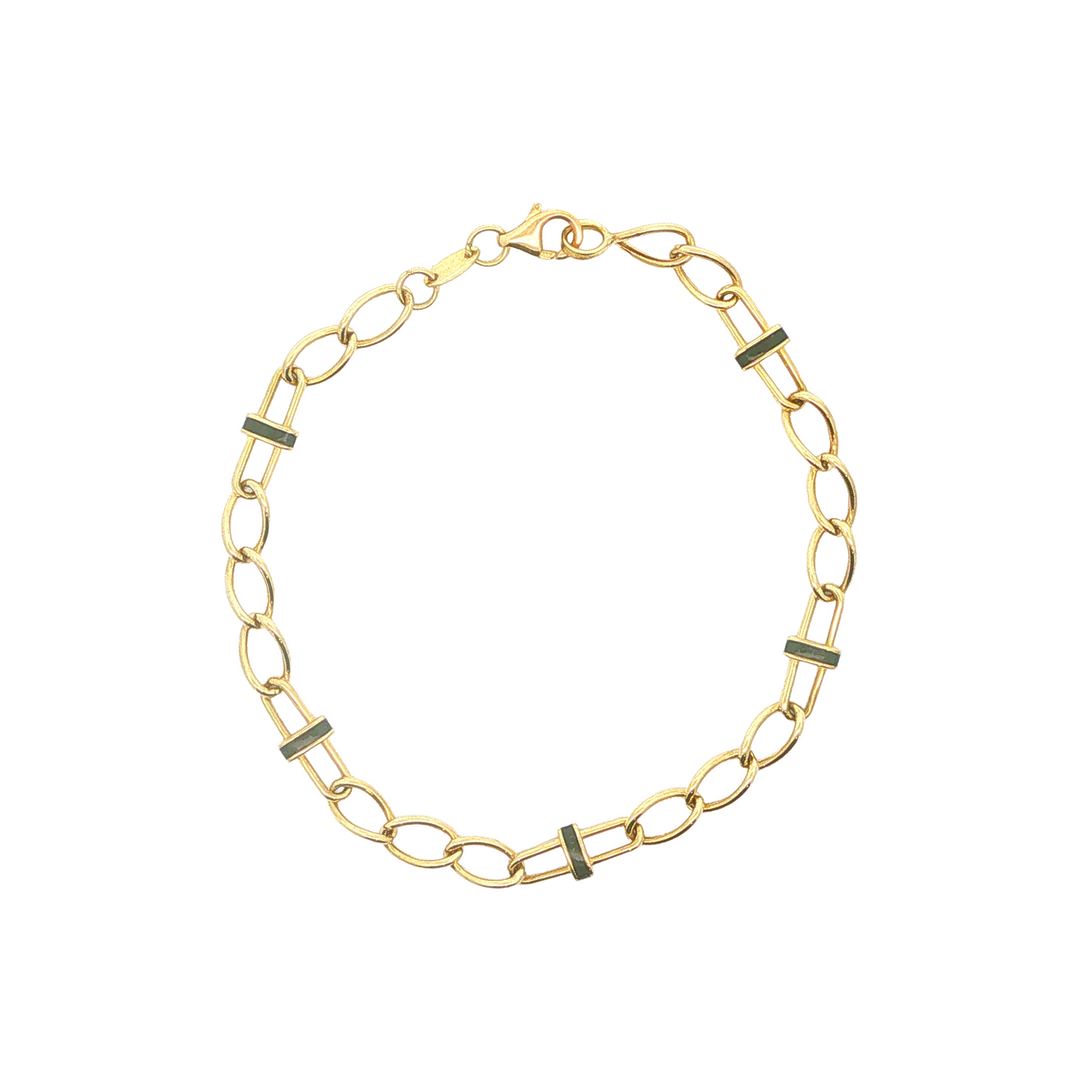 10KT Yellow Gold Fancy Link Bracelet 7.5"
