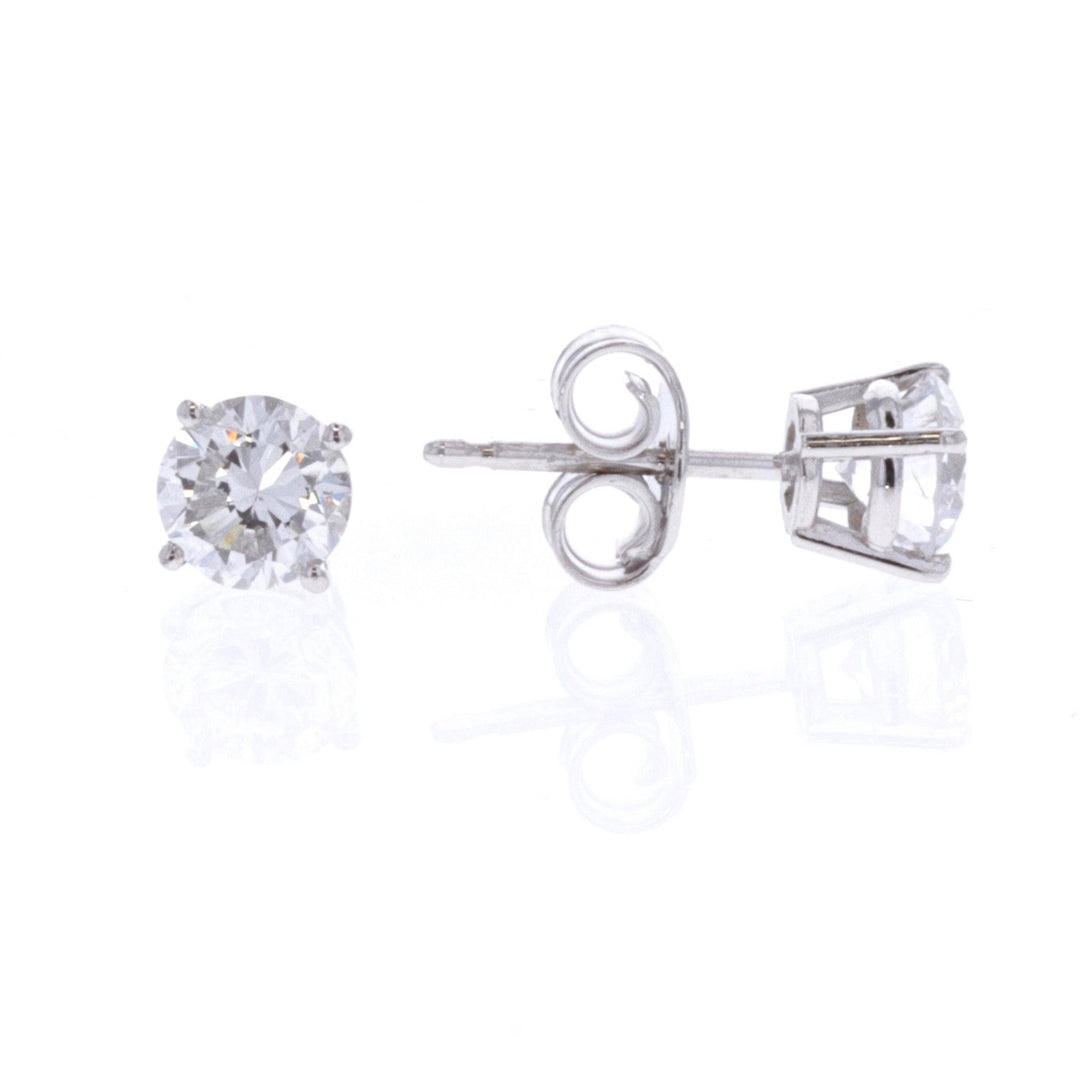 14KT White Gold 1.02ctw Diamond Stud Earrings