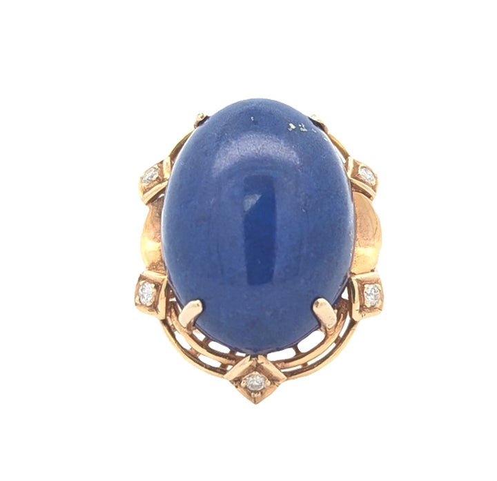 14KT Yellow Gold Lapis Lazuli 16.43ctw Estate Ring
