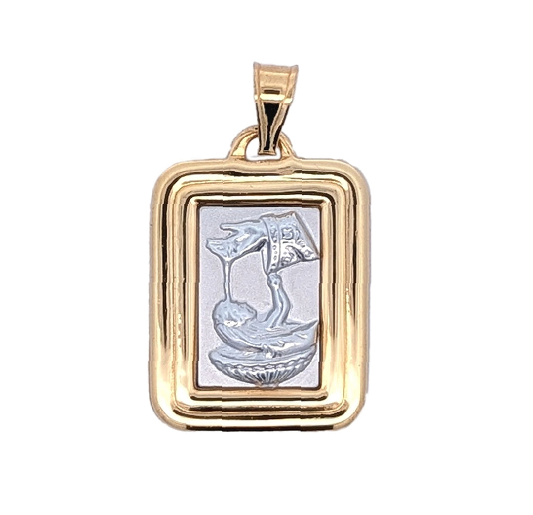 18KT Yellow and White Gold Baptism Pendant
