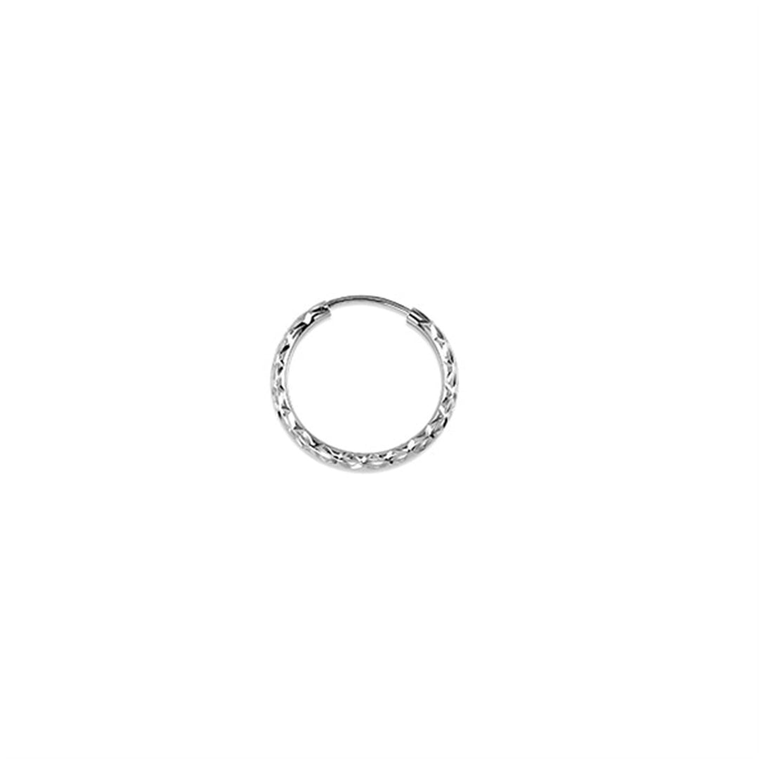 10KT White Gold 15mm Diamond Cut Keepers