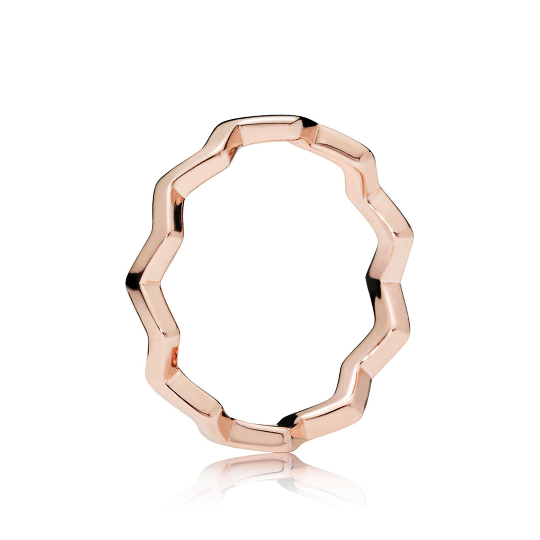 Zigzag ring in Rose