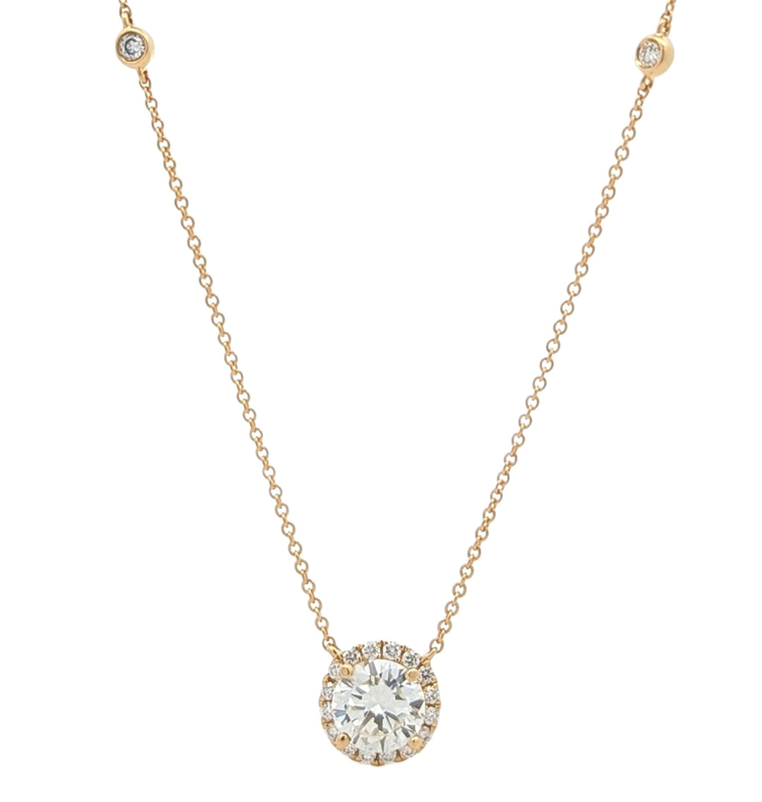 18KT Yellow Gold 0.91ctw Diamond 18" Estate Necklace