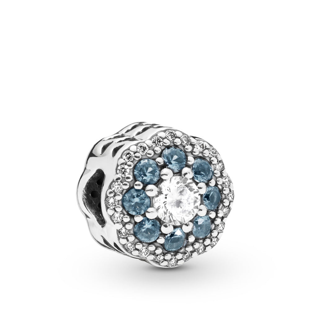 Blue Sparkle Flower Charm