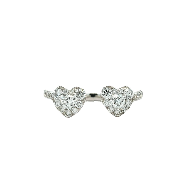 18K White Gold Diamond Heart Ring