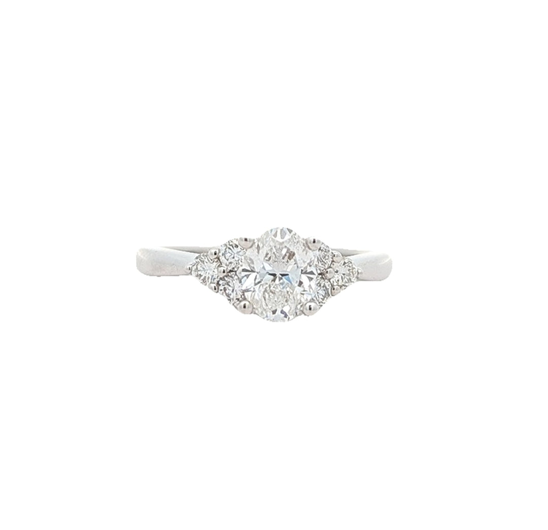 14KT White Gold 1.00ctw Diamond Estate Engagement Ring