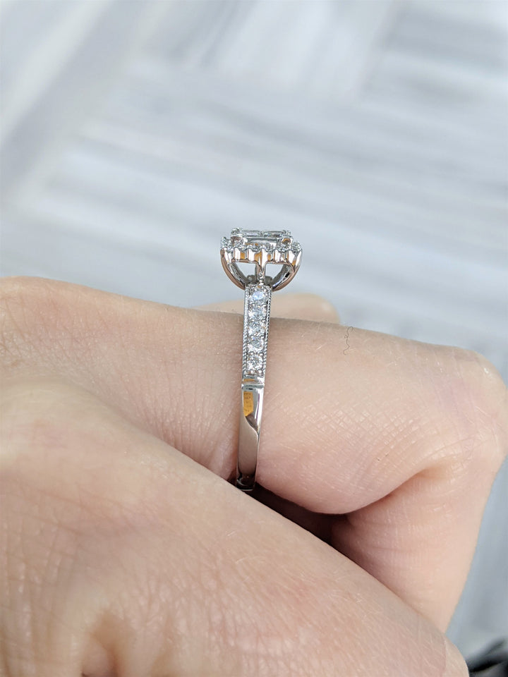 14KT White Gold 0.80ctw Diamond Estate Engagement Ring