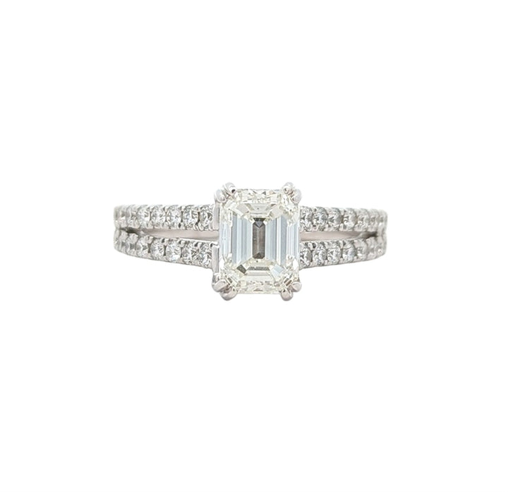 14KT White Gold  2.01ctw Diamond Engagement Ring with Natural Blue Sapphire
