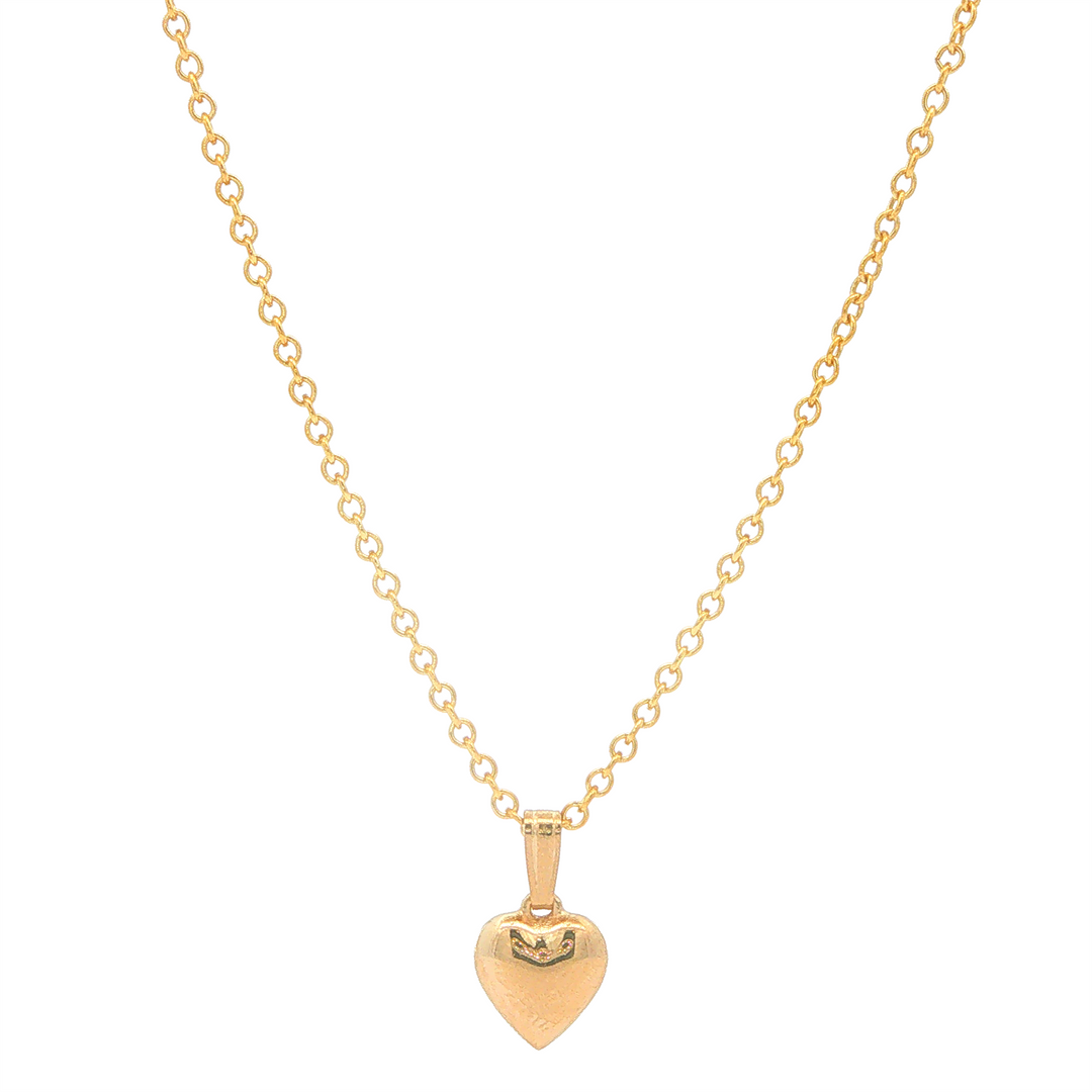 14KT Gold Filled Sterling Silver Children's Heart Pendant on 13" Chain