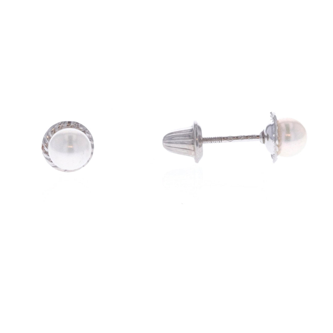 Sterling Silver Cultured Pearl Children's Stud Earrings