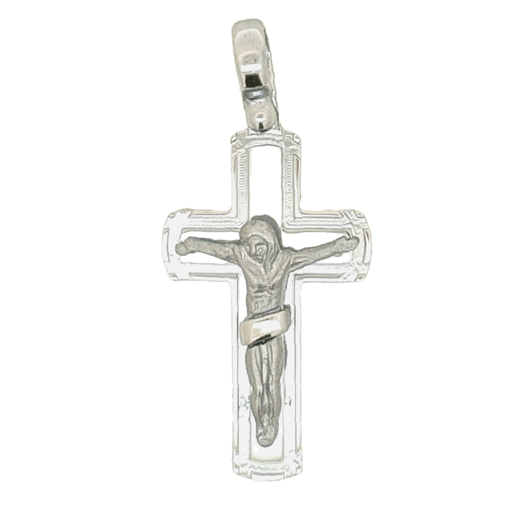 14KT White Gold Crucifix